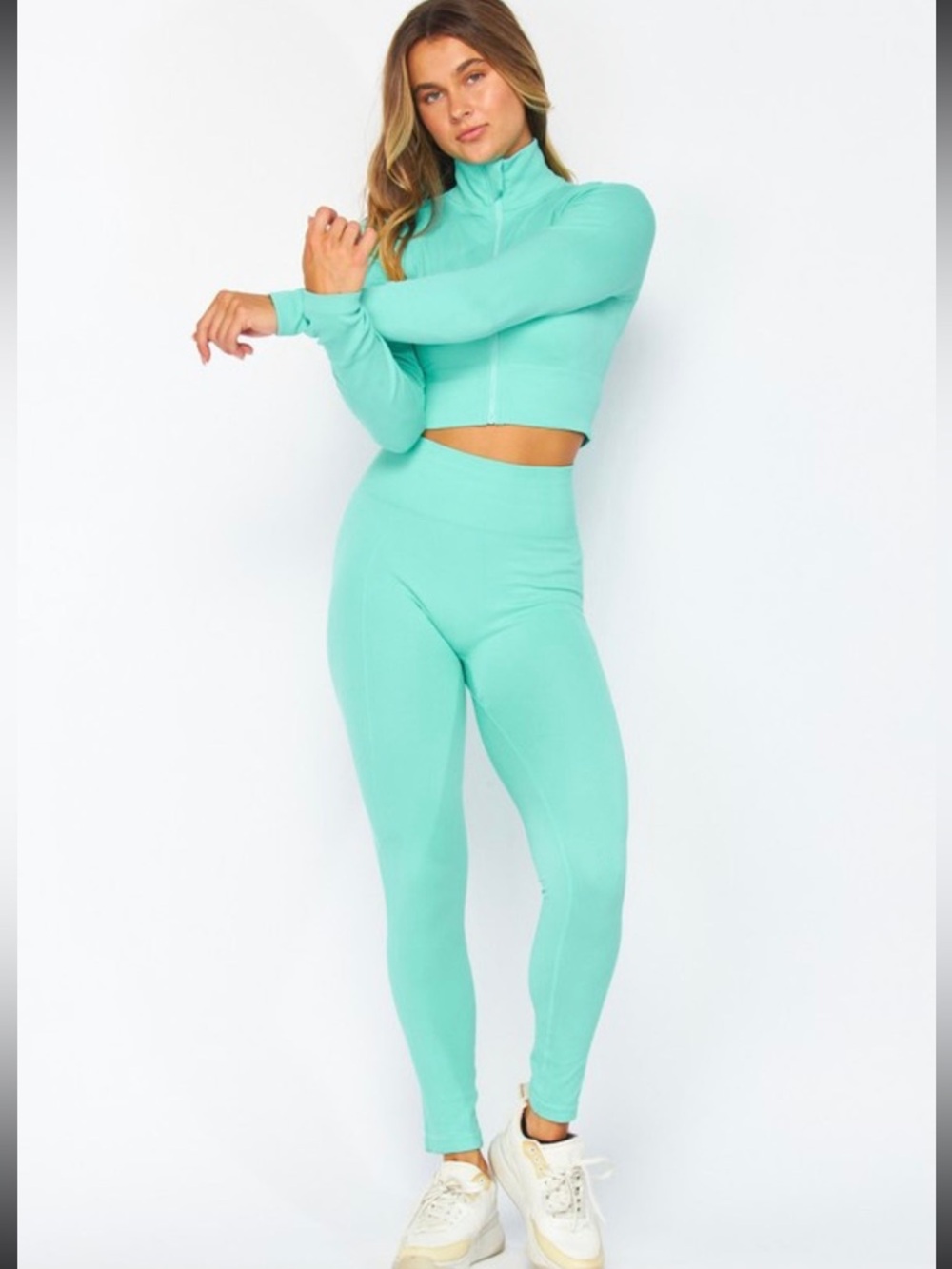 High-Waist Mint Green Sculpting Leggings